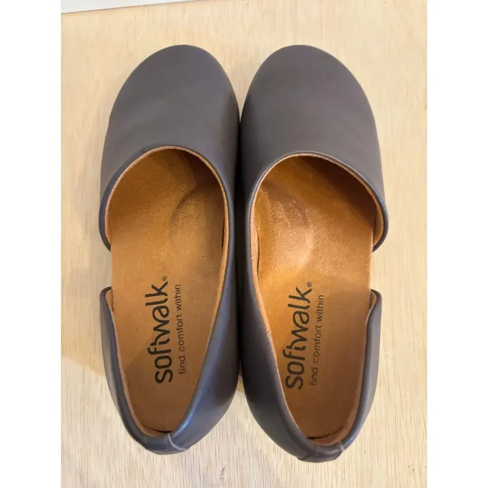 SOFTWALK Addie Leather Clog Women's Dark Gray Size 7 W Comfort Shoes - Picture 7 of 7